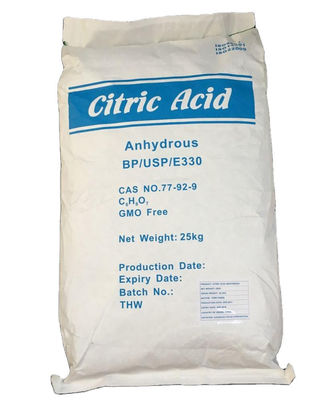 اسید سیتریک بدون آب monohydrate پودر سفید برای تصفیه فاضلاب صنعتی CAS شماره 77-92-9